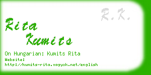 rita kumits business card